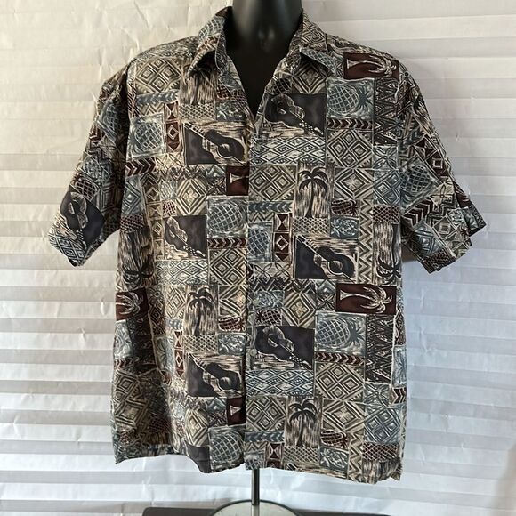 Pierre Cardin Casual Hawaiian Print Button-Down Shirt Size XL Men's Summer Top - Picture 1 of 4